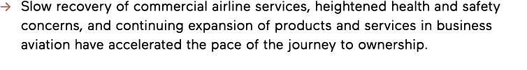 -   Slow recovery of commercial airline services, heightened health and safety concerns, and continuing expansion of    
